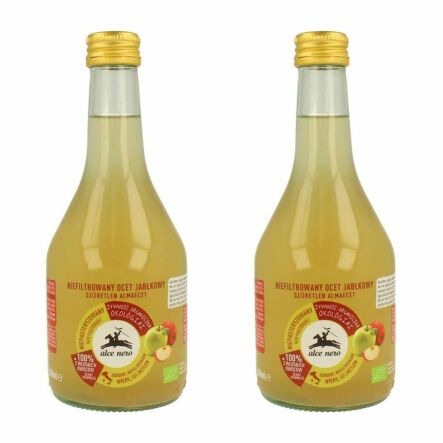 Zestaw 2 x Ocet Jabłkowy Niefiltrowany Niepasteryzowany Bio 500 ml - Alce Nero