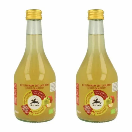 Zestaw 2 x Ocet Jabłkowy Niefiltrowany Niepasteryzowany Bio 500 ml - Alce Nero