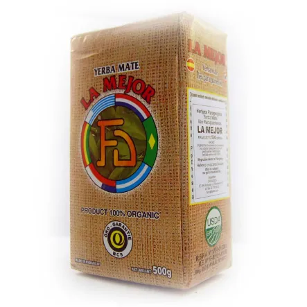 Ekologiczna Yerba Mate La Mejor 500 G  PRZECENA - KRÓTKA DATA MINIMALNEJ TRWAŁOŚCI