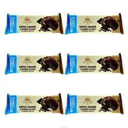 6 x Ciastka Kakaowe z Kremem Brownie w Czekoladzie Deserowej Bez Cukru 96 g Bergen