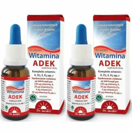 2 x Witamina ADEK Kompleks Witamin A+D3+E+K2-MK7 20 ml - Dr. Jacobs
