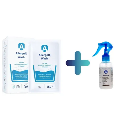Allergoff Wash - Dodatek do Prania 120 ml (6 x 20 ml) - ICB Pharma + Allergoff Spray MINI 120 ml - ICB Pharma