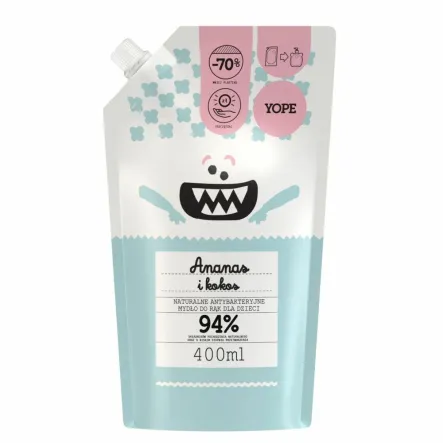 Mydło do rąk dla Dzieci Refill Ananas i Kokos 400 ml - Yope 