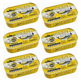 6 x Sardynki w Oleju Roślinnym 125 g - SAFI