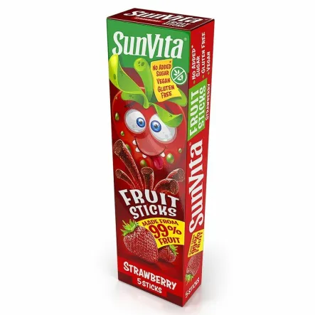 Paluszki Owocowe Bez Dodatku Cukru - Truskawka 100 g (5 x 20 g)  - Sunvita