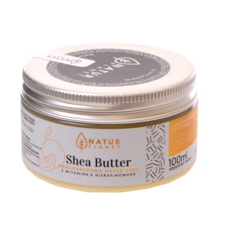 Masło Shea Nierafinowane Pomarańczowe z Witaminą E 100 ml Natur Planet
