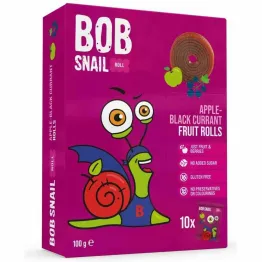 Przekąska Jabłko - Czarna Porzeczka z Owoców Bez Dodatku Cukru 100 g (10 x 10 g) - Bob Snail