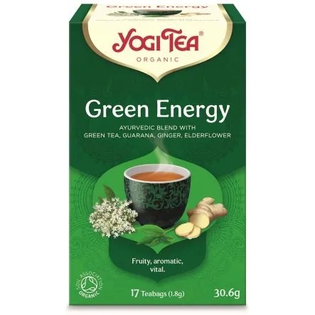 Herbatka Zielona Energia Bio 30,6 g (17x 1,8g) - Yogi Tea