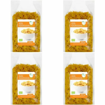 Zestaw 4 x Płatki Kukurydziane Bio Bez Dodatku Cukru 200 g - BioLife