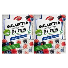 Zestaw 2 x Galaretka Przezroczysta Bez Dodatku Cukru Bezglutenowa o Smaku Owoców Leśnych 14 g - Celiko