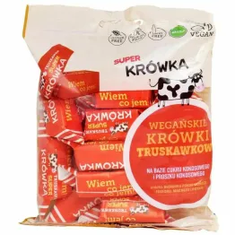 Krówki Wegańskie Truskawkowe BIO 150 g - Super Krówka