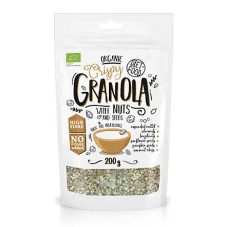 Bio Granola z Orzechami 200 g Diet Food - Wyprzedaż