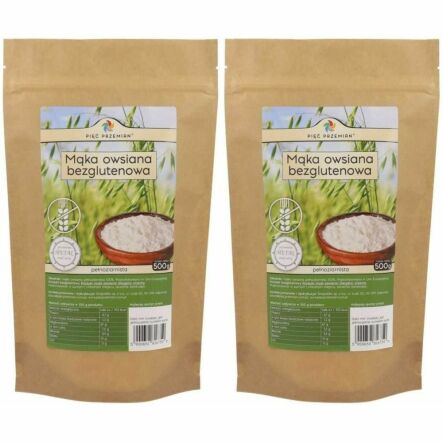 Zestaw 2 x Mąka Owsiana Bezglutenowa Pełnoziarnista 500 g - Simpatiko