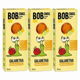 3 x Galaretka Jabłko - Gruszka - Cytryna Bez Dodatku Cukru 27 g - Bob Snail