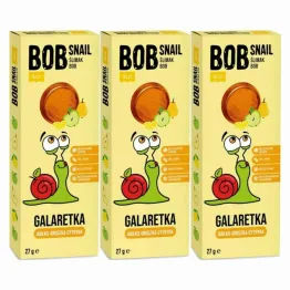 3 x Galaretka Jabłko - Gruszka - Cytryna Bez Dodatku Cukru 27 g - Bob Snail