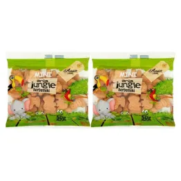 Zestaw 2 x Herbatniki Mini Jungle Bez Dodatku Cukru 50 g - Ania