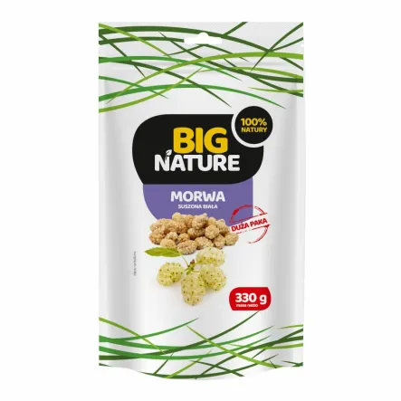 Morwa Suszona Biała 330 g - Big Nature - Przecena Krótka Data Minimalnej Trwałości