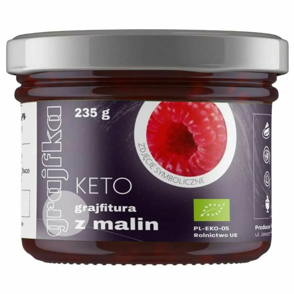 Mus z Malin Bez Dodatku Cukru Keto Bio 235 g - Grajfka