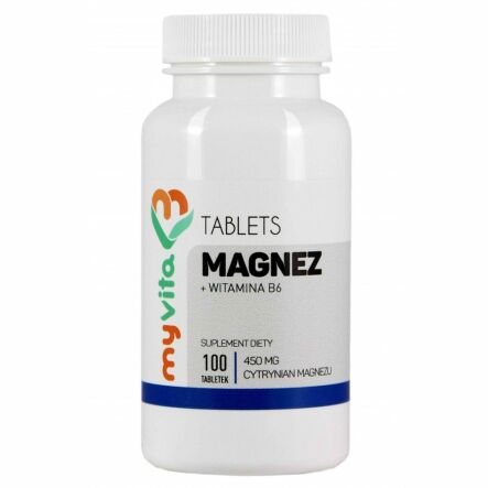 Magnez (Cytrynian Magnezu) +Witamina B6 100 tabletek MyVita