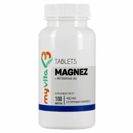 Magnez (Cytrynian Magnezu) +Witamina B6 100 tabletek MyVita 