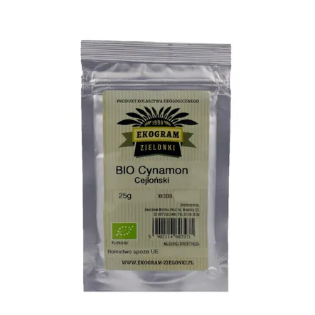 Bio Cynamon Cejloński Mielony z Madagaskaru 25 g - Ekogram Zielonki