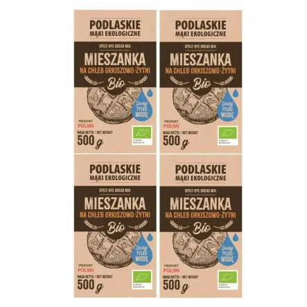 4 x Mieszanka Na Chleb Orkiszowo - Żytni BIO 500 g - Biolife