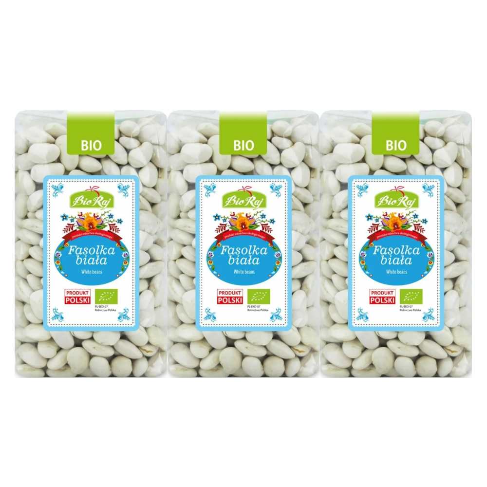 6 x Fasolka Biała Bio 500 g - Bio Raj