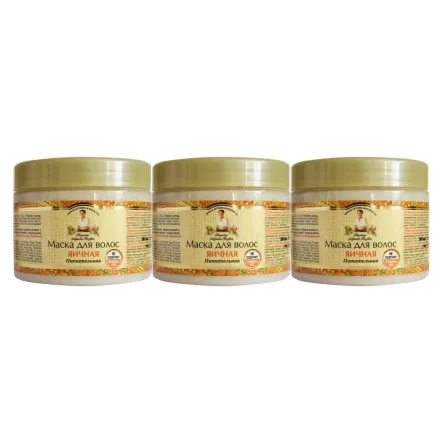 3 x Maska do Włosów Jajeczna Odżywcza 300 ml - Agafji
