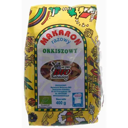 Makaron Orkiszowy Razowy Krajanka Bio 400 g Babalscy