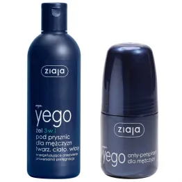 Żel 3 w 1 Pod Prysznic Dla Mężczyzn YEGO 300 ml + Antyperspirant Dla Mężczyzn YEGO 60 ml - Ziaja