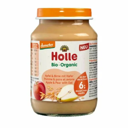 Deser dla Niemowląt Jabłko, Gruszka, Owies Bio Demeter 190 g - Holle