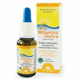 Witamina Słońca D3 Krople 20 ml - Dr Jacobs
