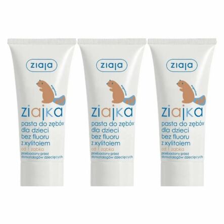 3 x Ziajka Pasta do Zębów z Ksylitolem Bez Fluoru 50 ml - Ziaja