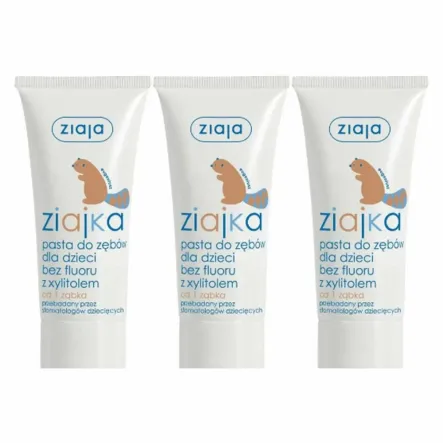 3 x Ziajka Pasta do Zębów z Ksylitolem Bez Fluoru 50 ml - Ziaja