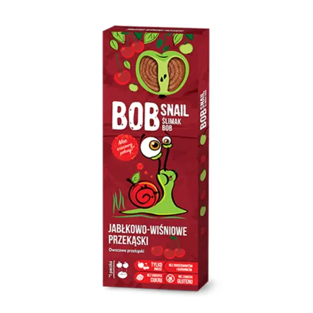 Przekąska Jabłkowo-Wiśniowa z Owoców Bez Dodatku Cukru 30 g Bob Snail