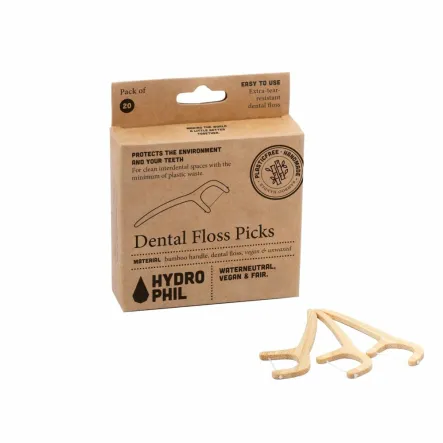 Nić Dentystyczna na Bambusowym Uchwycie 20 sztuk Hydrophil