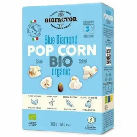 Popcorn do Mikrofali Niebieski Solony BIO 270 g - Biofactor