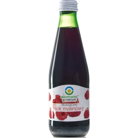 Sok Malinowy Tłoczony Bio 300 ml - Bio Food - Przecena Krótka Data Minimalnej Trwałości