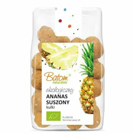 Ananas Suszony Kulki BIO 100 g - Batom - Przecena Krótka Data Minimalnej Trwałości