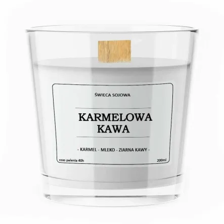 Sojowa Świeca Zapachowa KARMELOWA KAWA 200 ml - Vitafarm