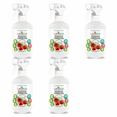 5 x Naturalny Płyn do Mycia Warzyw i Owoców 0,5 l - Laveco