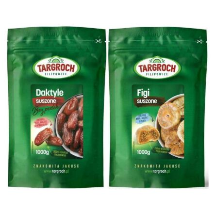 Zestaw Daktyle Suszone Bez Pestek 1 kg + Figi Suszone 1 kg - Targroch