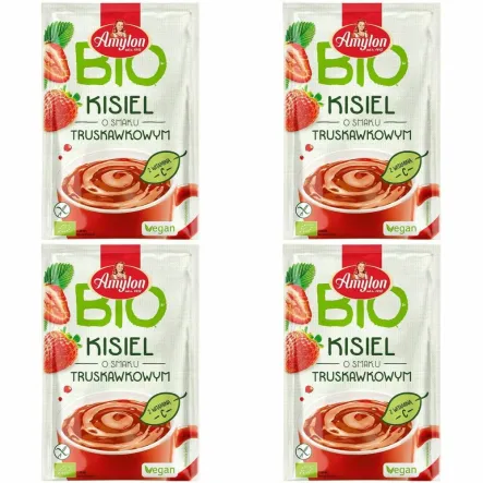 4 x Kisiel o Smaku Truskawkowym Bezglutenowy BIO 30 g - Amylon