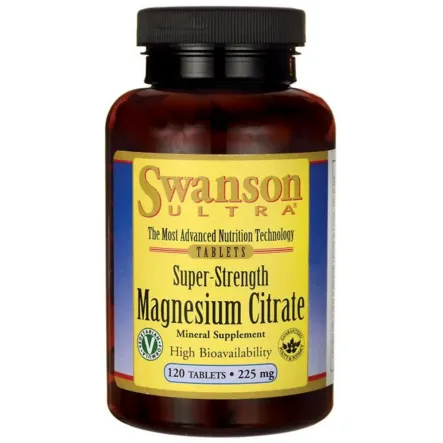 SWANSON Cytrynian Magnezu 225 mg 120 Tabletek