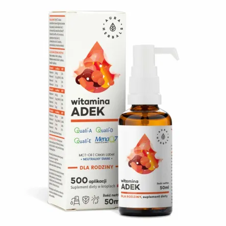 Witamina ADEK Dla Rodziny MCT Krople 50 ml  - Aura Herbals