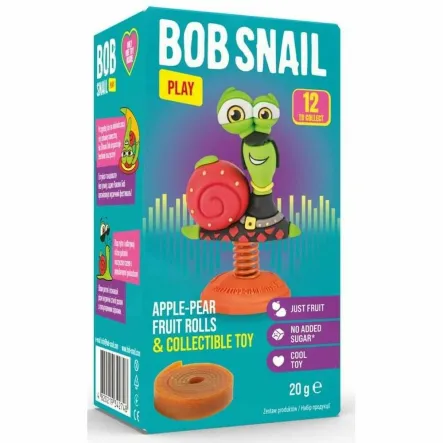 Przekąska Jabłko- Gruszka z Zabawką 20 g - Bob Snail