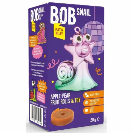 Przekąska Jabłko- Gruszka z Zabawką 20 g - Bob Snail