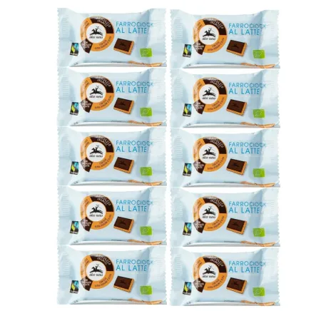 10 x Herbatniki Orkiszowe z Mleczną Czekoladą Fair Trade Bio 28 g - Alce Nero