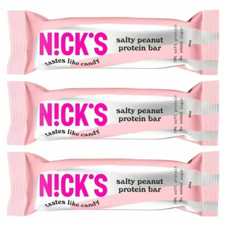 3 x Baton Proteinowy z Orzeszkami Ziemnymi w Mlecznej Czekoladzie 50 g - Nicks