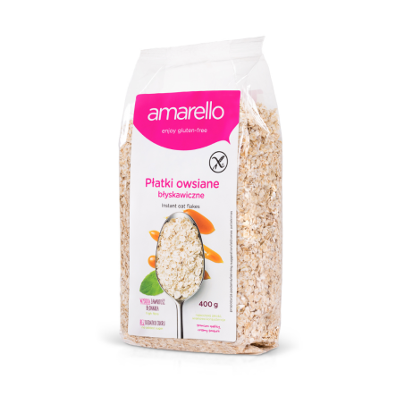 Płatki Owsiane Bezglutenowe Błyskawiczne 400 g - Amarello